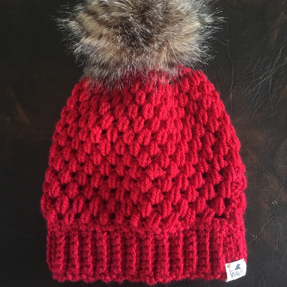 Handmade Faux fur pom beanie NWT custom designed